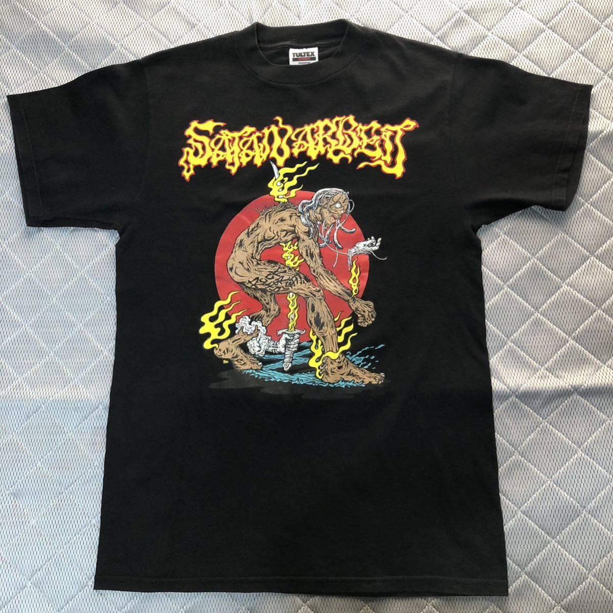 90's サタンアルバイト TOM Tシャツ Mサイズ 黒 SATAN ARBEIT HARDCORE