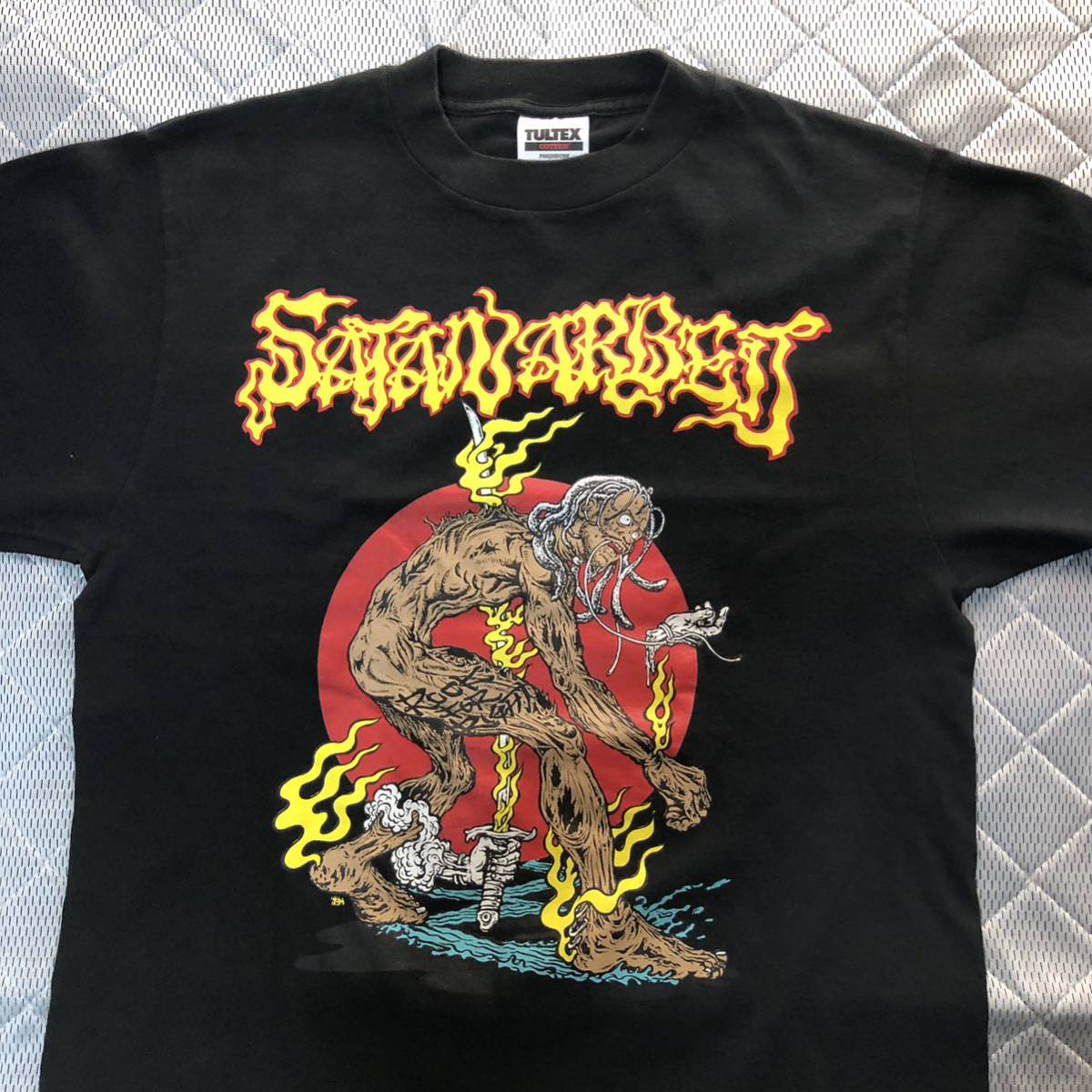 90's サタンアルバイト TOM Tシャツ Mサイズ 黒 SATAN ARBEIT HARDCORE ハードコア PUNK パンク HARDCOREPUNK ハードコア パンク 大阪_画像1