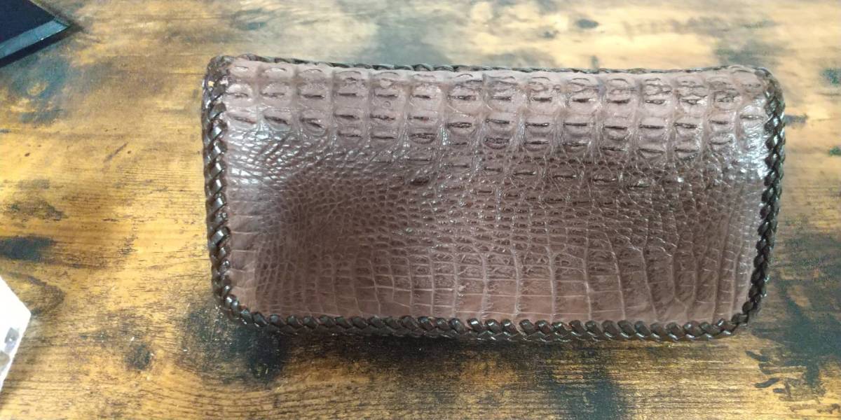クロコダイル ワニ革 長財布 ラウンドファスナー ハンドメイド - 通販
