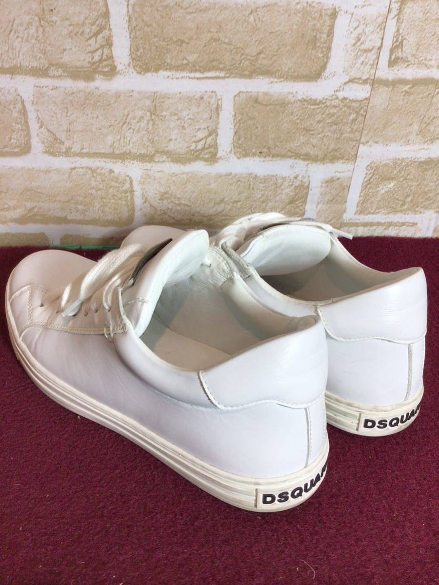 [ распродажа! бесплатная доставка!]A-116 DSQUARED2! Dsquared! спортивные туфли deck shoes 25cm белый прекрасный товар!