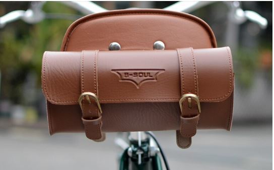  bicycle. handlebar. bag, retro style. leather. saddle-bag, tea color, Vintage. tail light, cycling. equipment ornament 