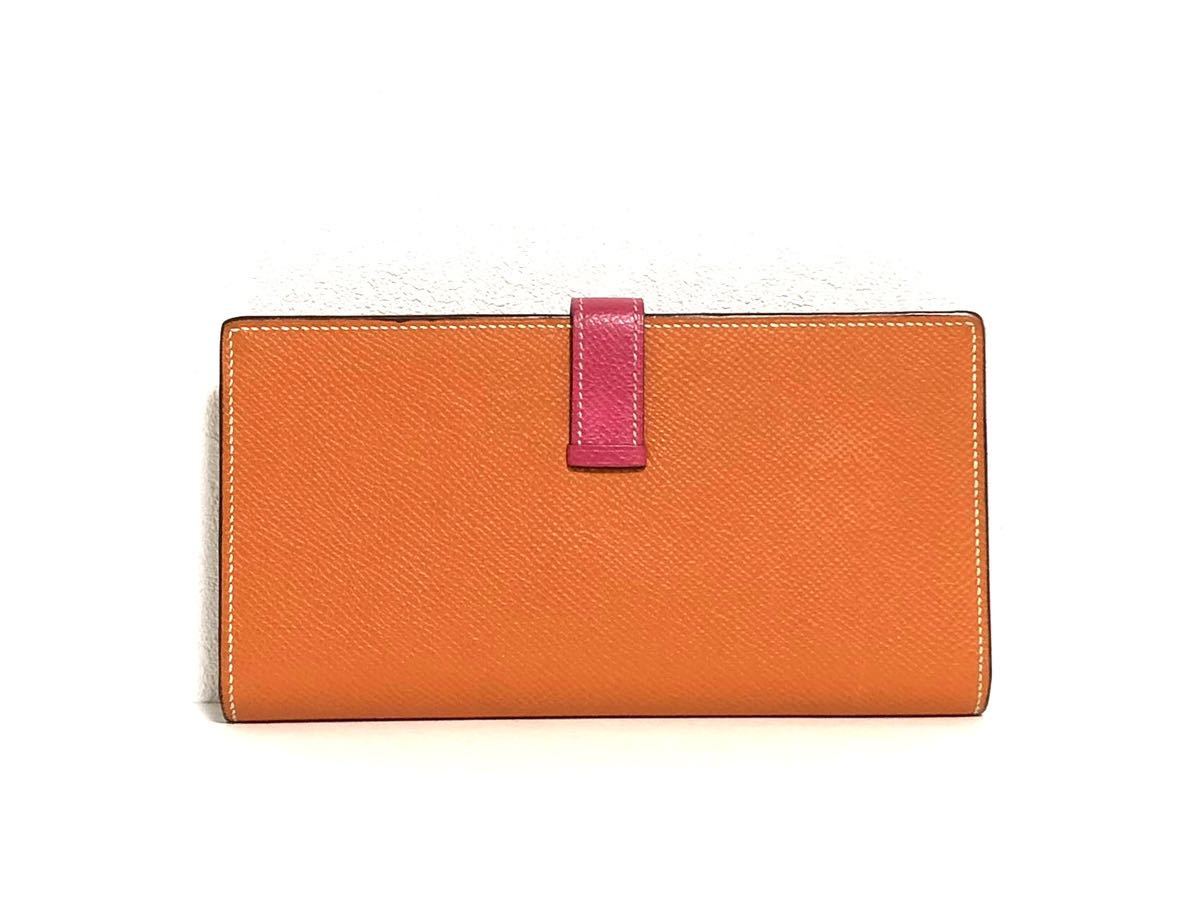 未使用☆正規品 エルメス HERMES 長財布 ベアンスフレ オレンジ ピンク