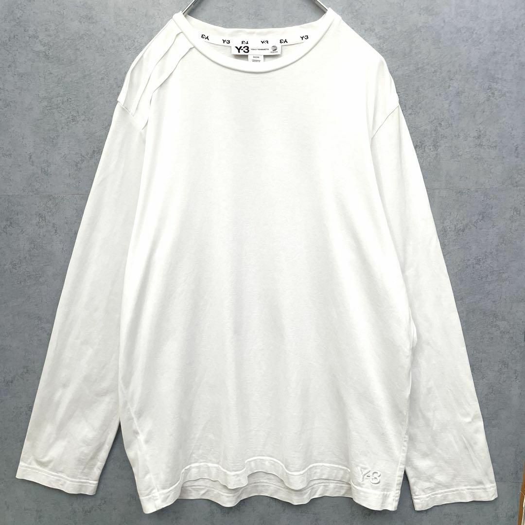【至高の1枚】Y-3　ロゴ刺繍　ヨウジヤマモト　ロングスリーブTシャツ　ホワイト　メンズ　Mサイズ　ワイスリー　Yohji Yamamoto_画像2