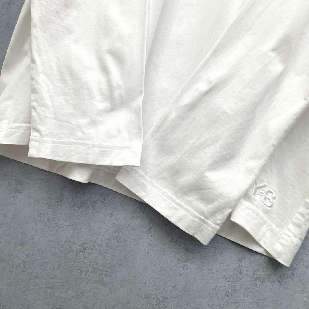 【至高の1枚】Y-3　ロゴ刺繍　ヨウジヤマモト　ロングスリーブTシャツ　ホワイト　メンズ　Mサイズ　ワイスリー　Yohji Yamamoto_画像6