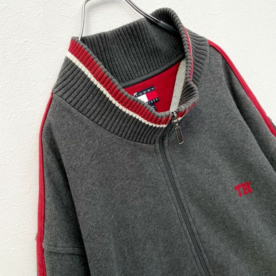 ビッグサイズ トミーヒルフィガー 90年代 旧タグ ジップ スウェットトレーナー メンズ XXLサイズ TOMMY HILFIGER