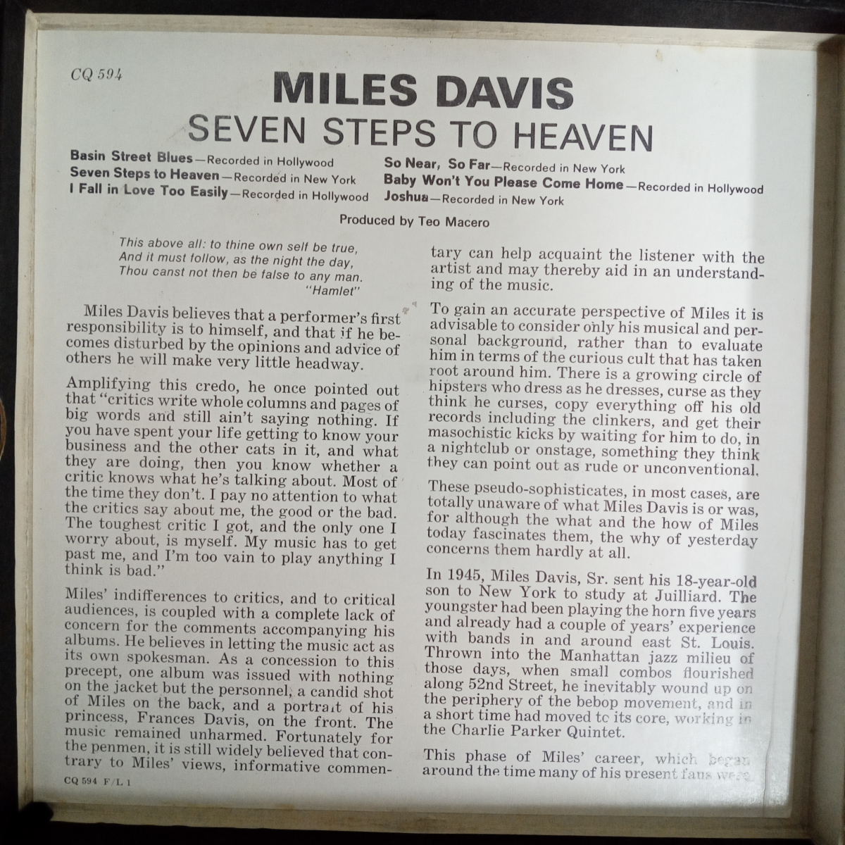  JAZZ オープンリールテープ　MILES DAVIS ・ SEVEN STEPS TO HEVEN　_画像4
