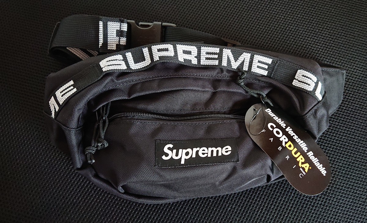 新品 未使用 ウエストバッグ 18SS Supreme 黒 ウエストバック Waist Bag Black CORDURA 国内正規品