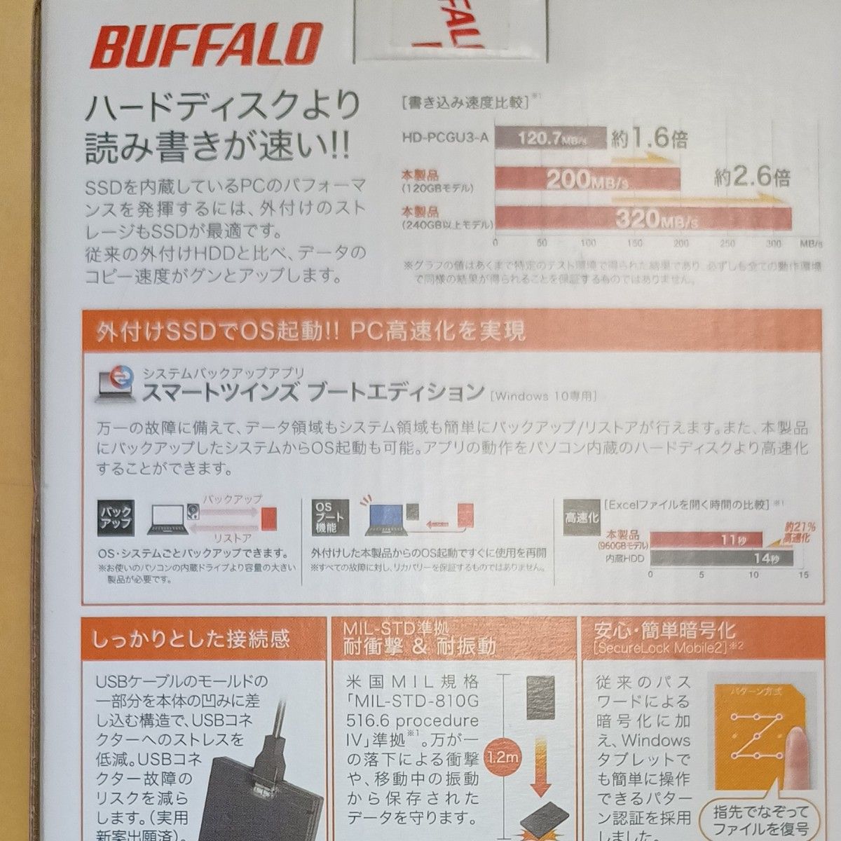 ポータブルSSD BUFFALO IODATA　480GB  240GB  未開封品　ストレージ　2個セット　バラ売り不可