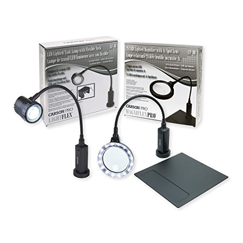 (中古品)Carson MagniFlex Pro Magnifier and LightFlex LED Task Lamp Bundle with
