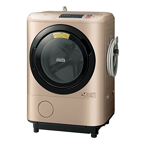 (中古品)日立 ドラム式洗濯乾燥機 ビッグドラム 左開き 12kg シャンパン BD-NX120AL