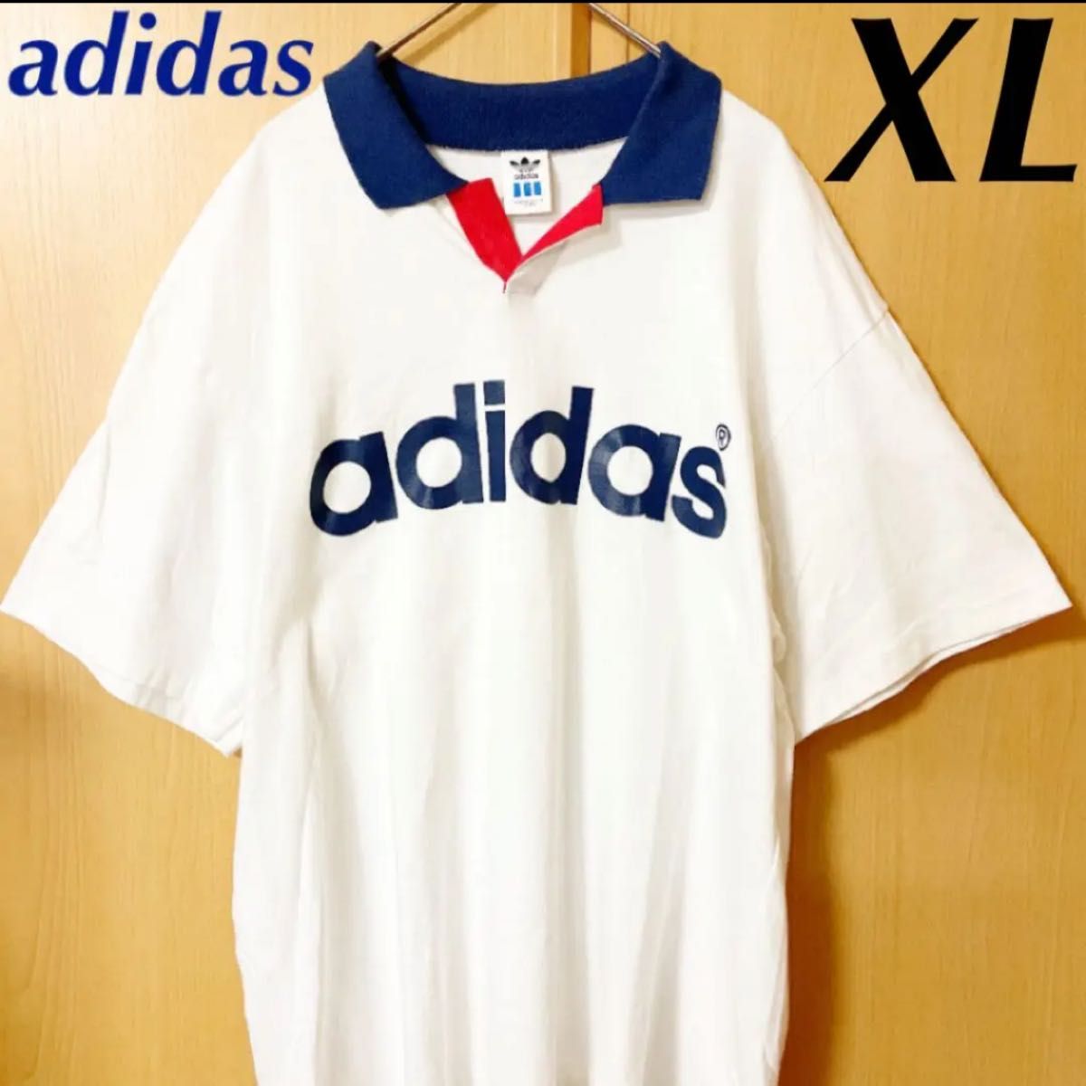 希少】アディダス adidas ポロシャツ デサント製 古着80S 90S XL(LL