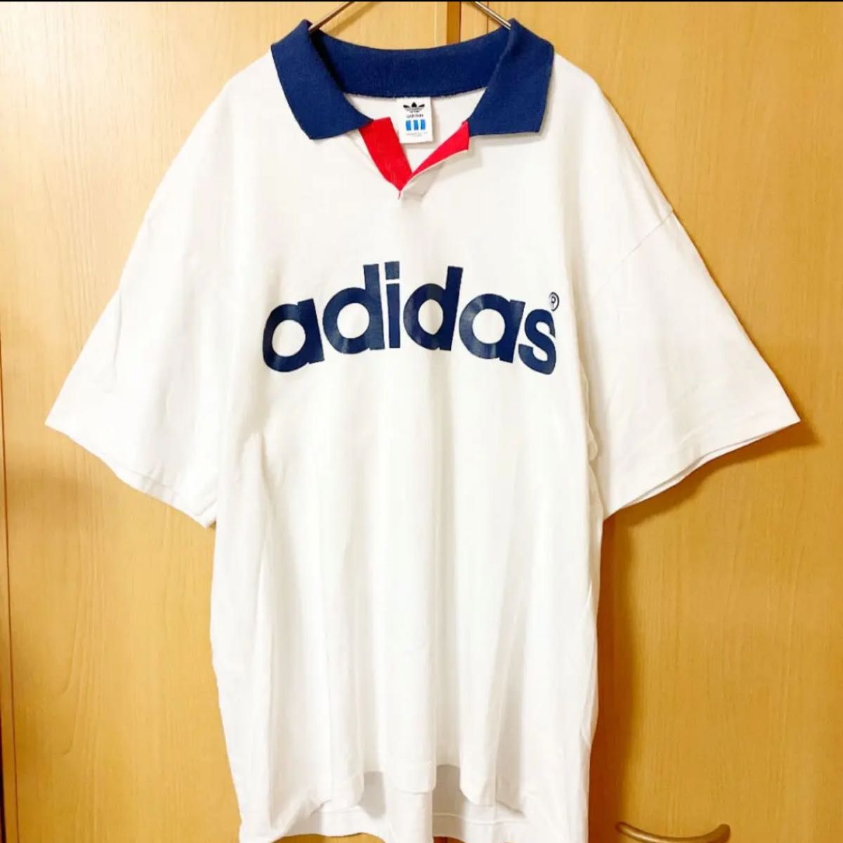 【希少】アディダス　adidas ポロシャツ　デサント製　古着80S 90S XL(LL)