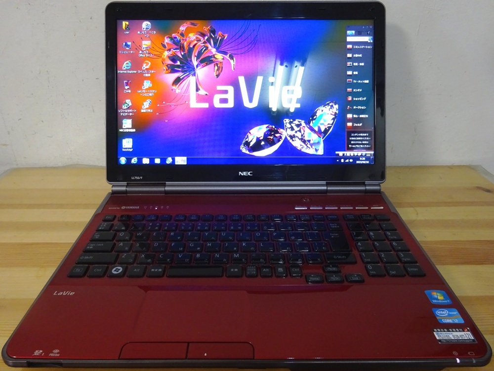 NEC ノートパソコン PC-LL750F26R/Core i7-2670QM 2 2GHz/8GB/500GB/BD