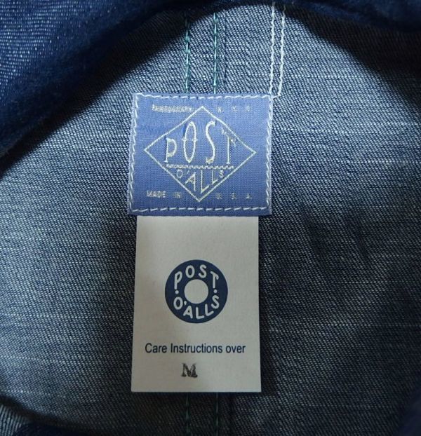 POST O'ALLS OVERALLS ポスト オーバーオールズ SB40-R 5OZ DENIM / INDIGO デニム カバーオール ジャケット M アメリカ製_画像4