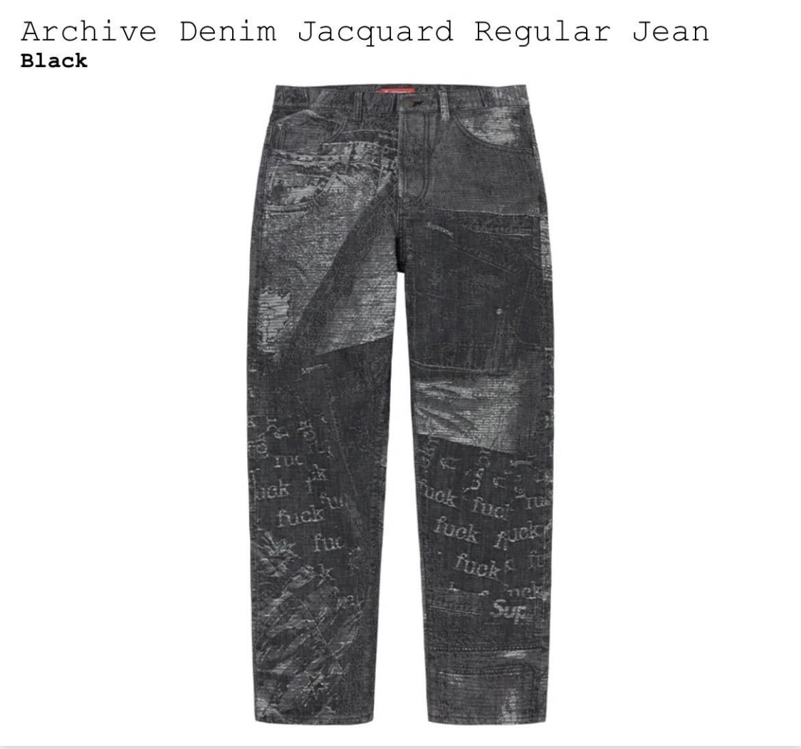 Supreme Archive Denim Jacquard Regular Jean Black 30 シュプリーム