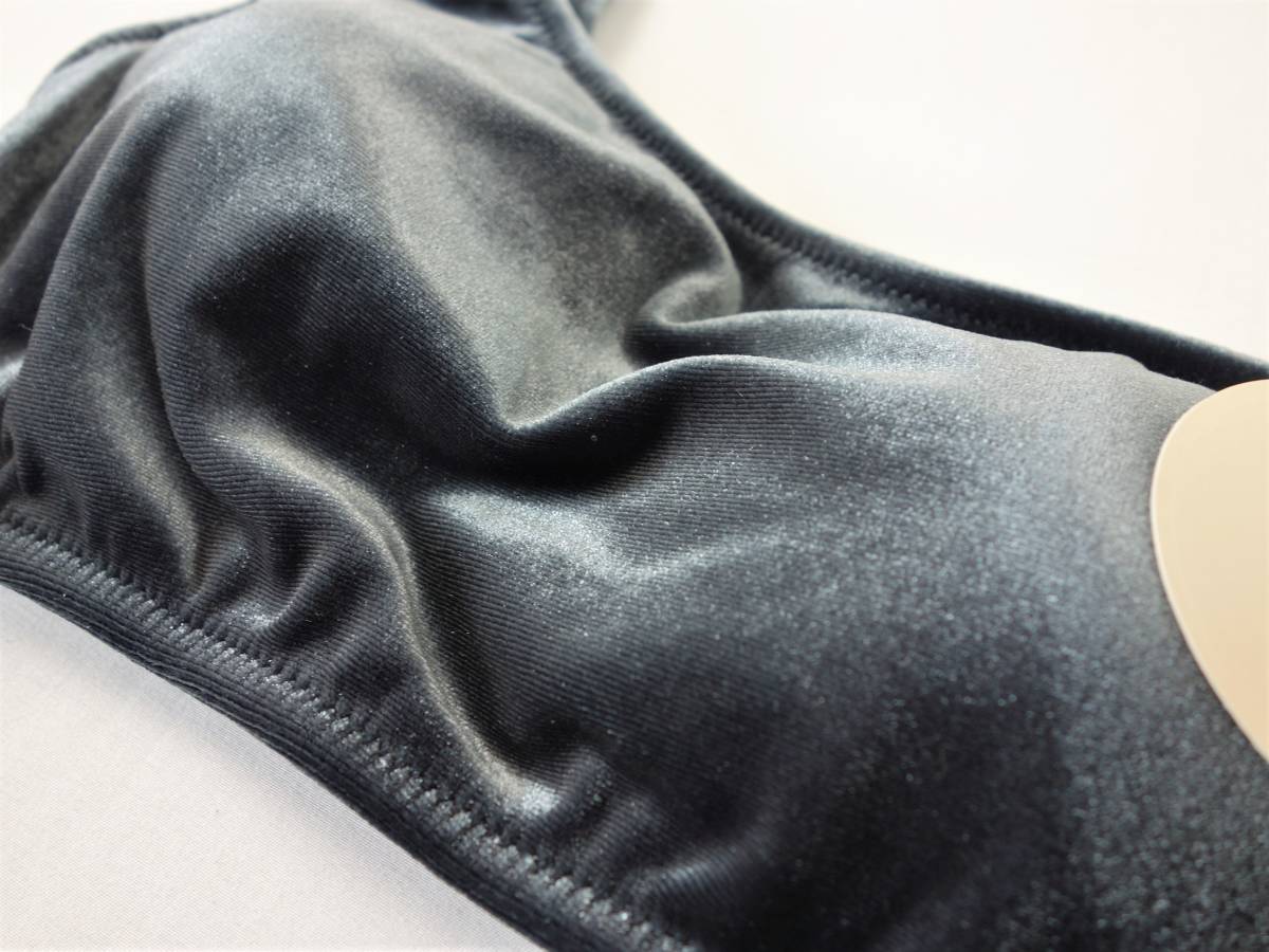 [ unused ]JILLSTUART velour one shoulder bikini swimsuit size 9(M) charcoal gray CGY regular price 14,300 jpy sea pool Jill Stuart 