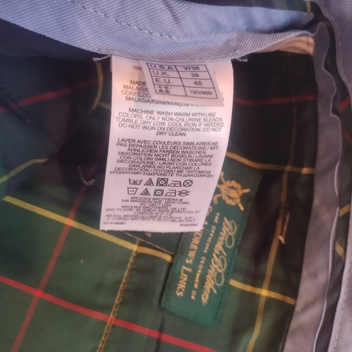状態良好! ブルックスブラザーズ ⅹセントアンドリュース ハーフパンツ サイズ38インチ ベージュ×格子柄 滑らかな薄手生地