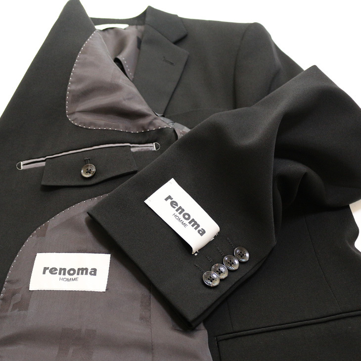 フォーマル 礼服 メンズ 新品 レノマ オム renoma 通年 黒無地