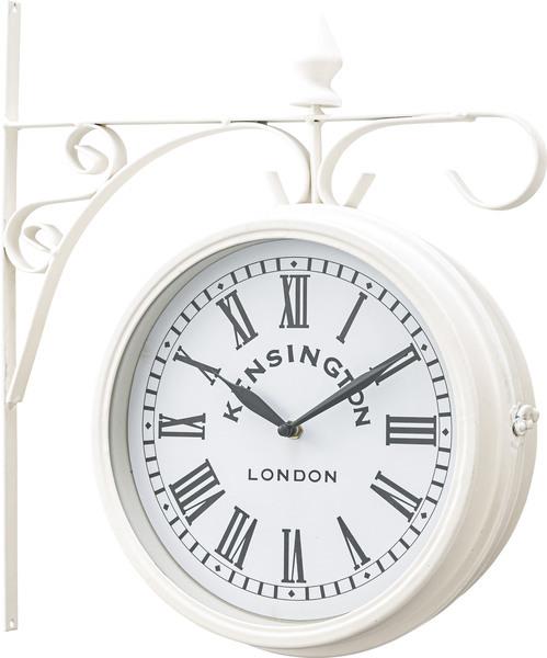 掛け時計 ウォールクロック Lサイズ シンプル レトロ デザイン ストリート 時計 壁掛け時計 ホワイト_画像1