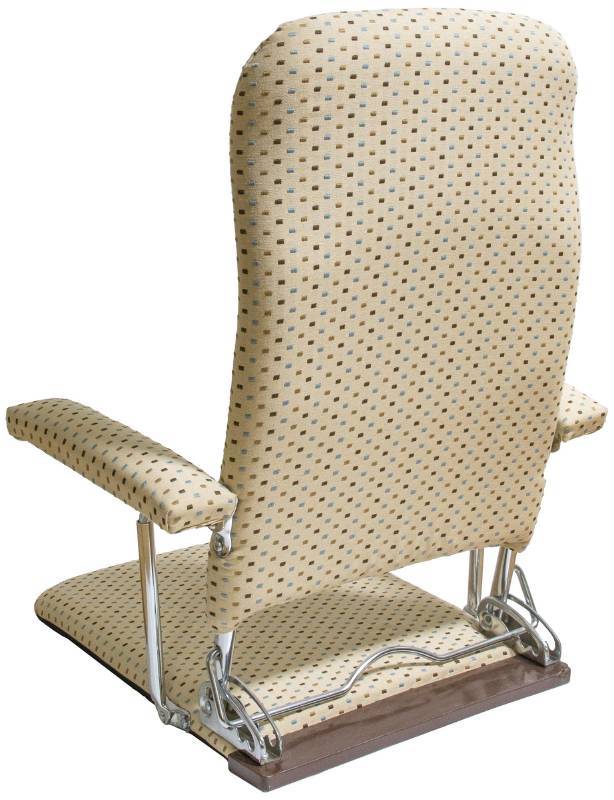 折りたたみ座椅子 日本製　完成品　3段階リクライニング　和モダン　布張りベージュ色　肘付き_画像5