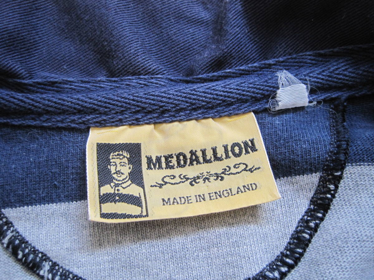 イングランド製　MEDALLION メダリオン×DECENTAGES ボーダーラガーシャツ　小さめサイズ　渡辺産業　BRITISH MADE_画像9