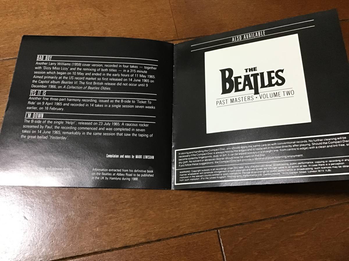 PAST MASTERS. Vol.1. The BEATLES 