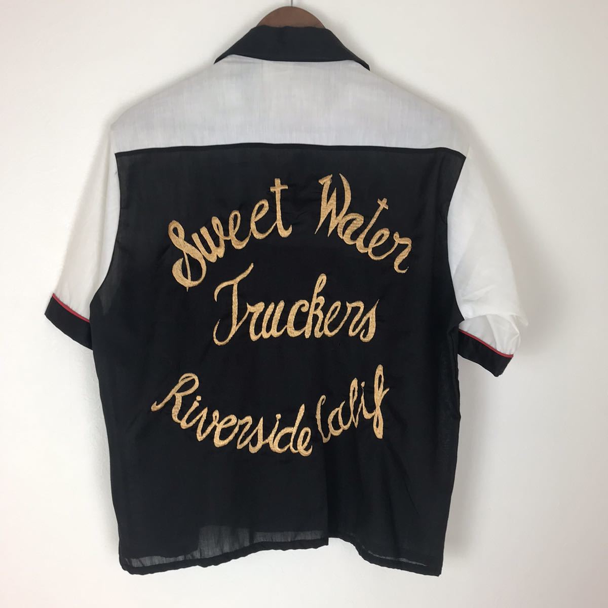 《送料込み》70年代 King Louie チェーンステッチ ツートン ボーリングシャツ USA製 ビンテージ ヴィンテージ vintage キングルイ 古着