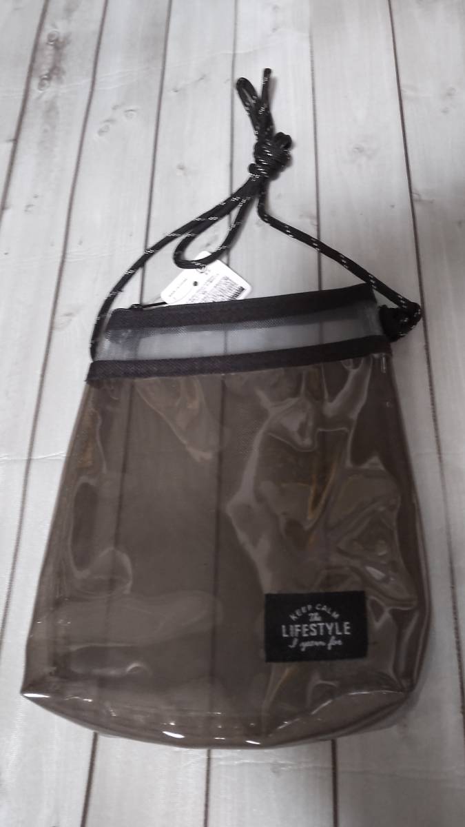  unused new goods light weight sakoshu2 piece set navy + Brown main pocket is fastener attaching mesh material PVC pocket attaching approximately 18×15×4cm