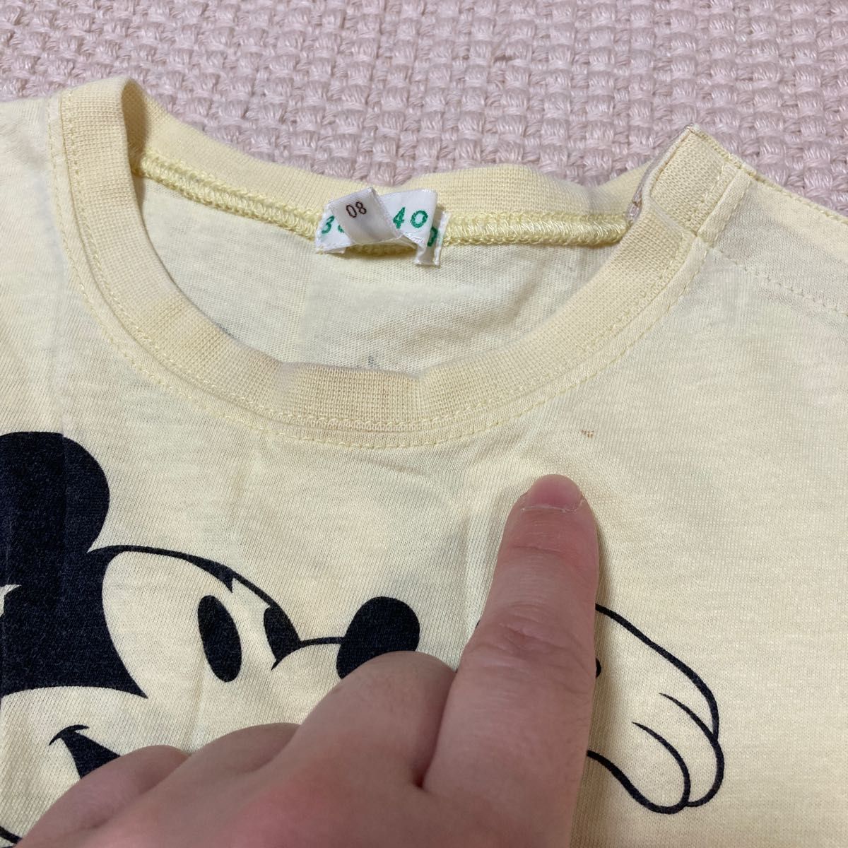 ミッキー 半袖Tシャツ　80 3can4on イエロー　お着替え用