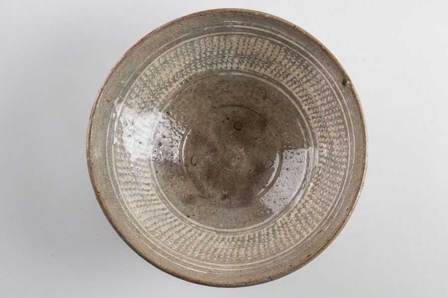朝鮮美術】『 李朝三島手 茶碗 平茶碗 高麗~李朝時代 16066 』 古美術