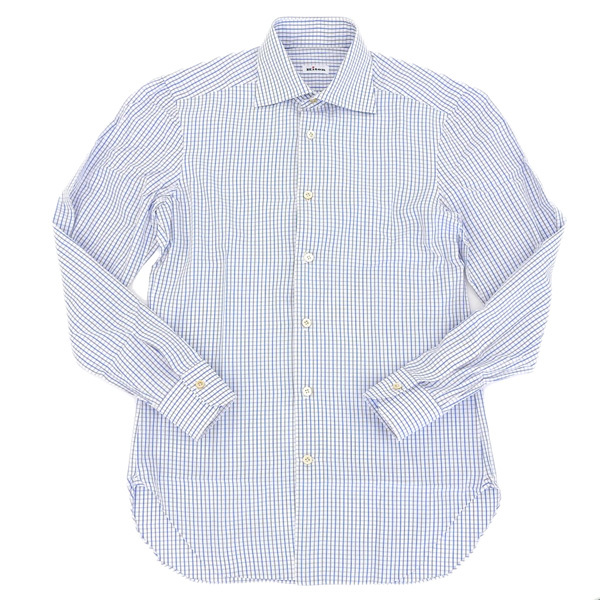 美品 キトン kiton キートン チェック柄 長袖 シャツ size38 15 メンズ