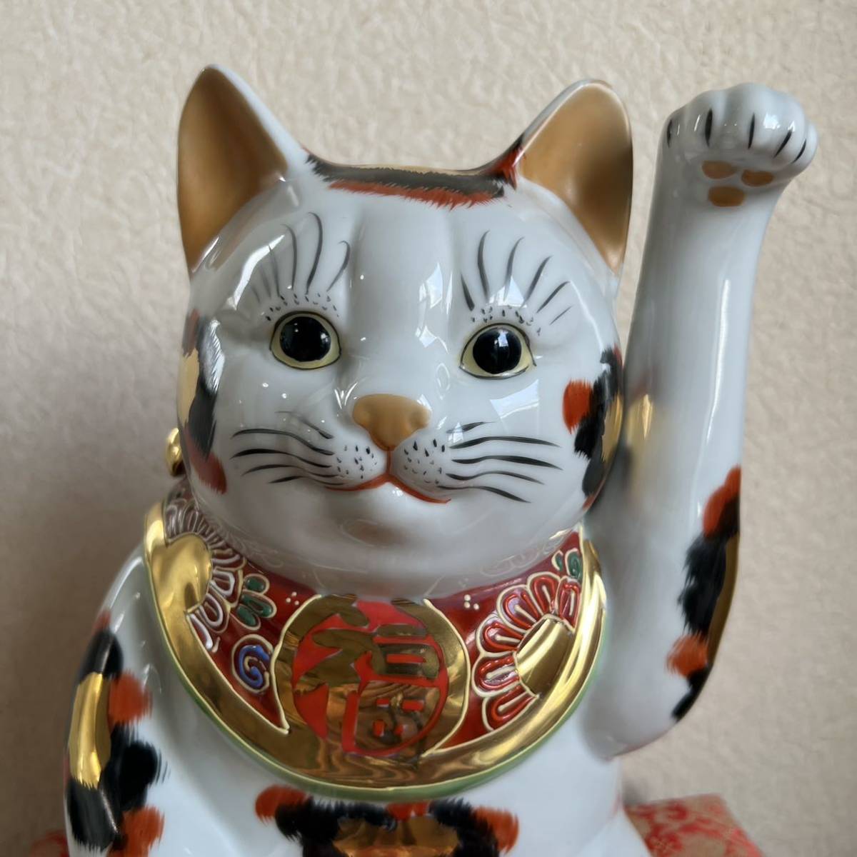 九谷焼 左手招き猫 千客万来 商売人に 30cm|PayPayフリマ