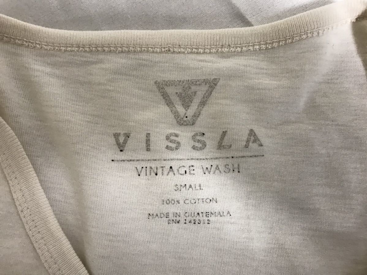 本物ヴィスラVISSLAコットンプリント半袖TシャツメンズアメカジサーフミリタリービジネススーツベージュSグアテマラ製の画像4