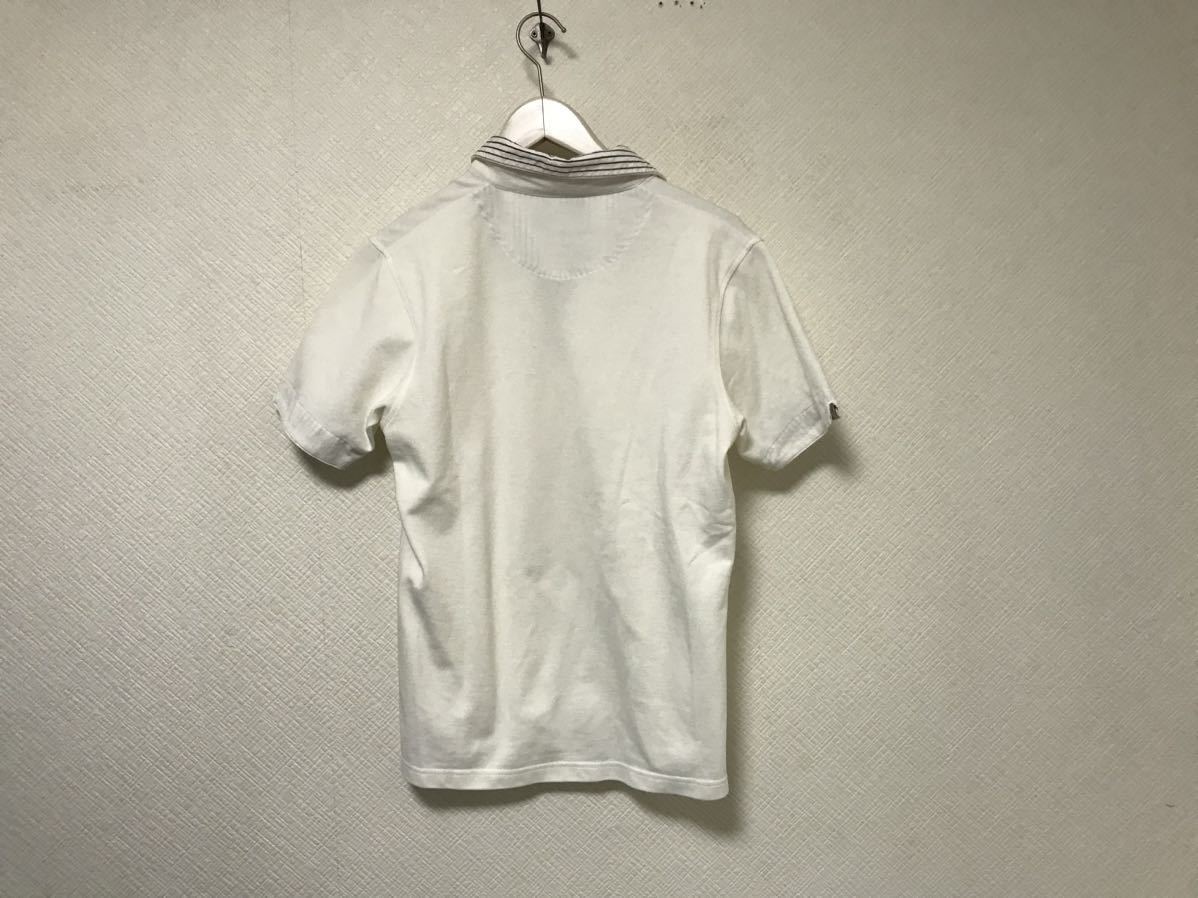 本物タケオキクチtkTAKEOKIKUCHIコットンレイヤードシャツ半袖ポロシャツメンズサーフビジネススーツゴルフL白ホワイト3