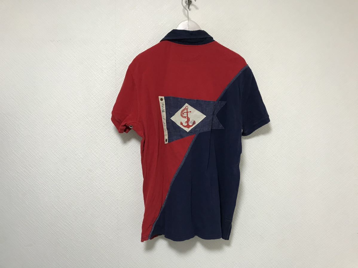 本物ポロラルフローレンPOLO RALPH LAURENコットンビッグポニー半袖ポロシャツメンズサーフアメカジミリタリービジネススーツラガーL赤紺