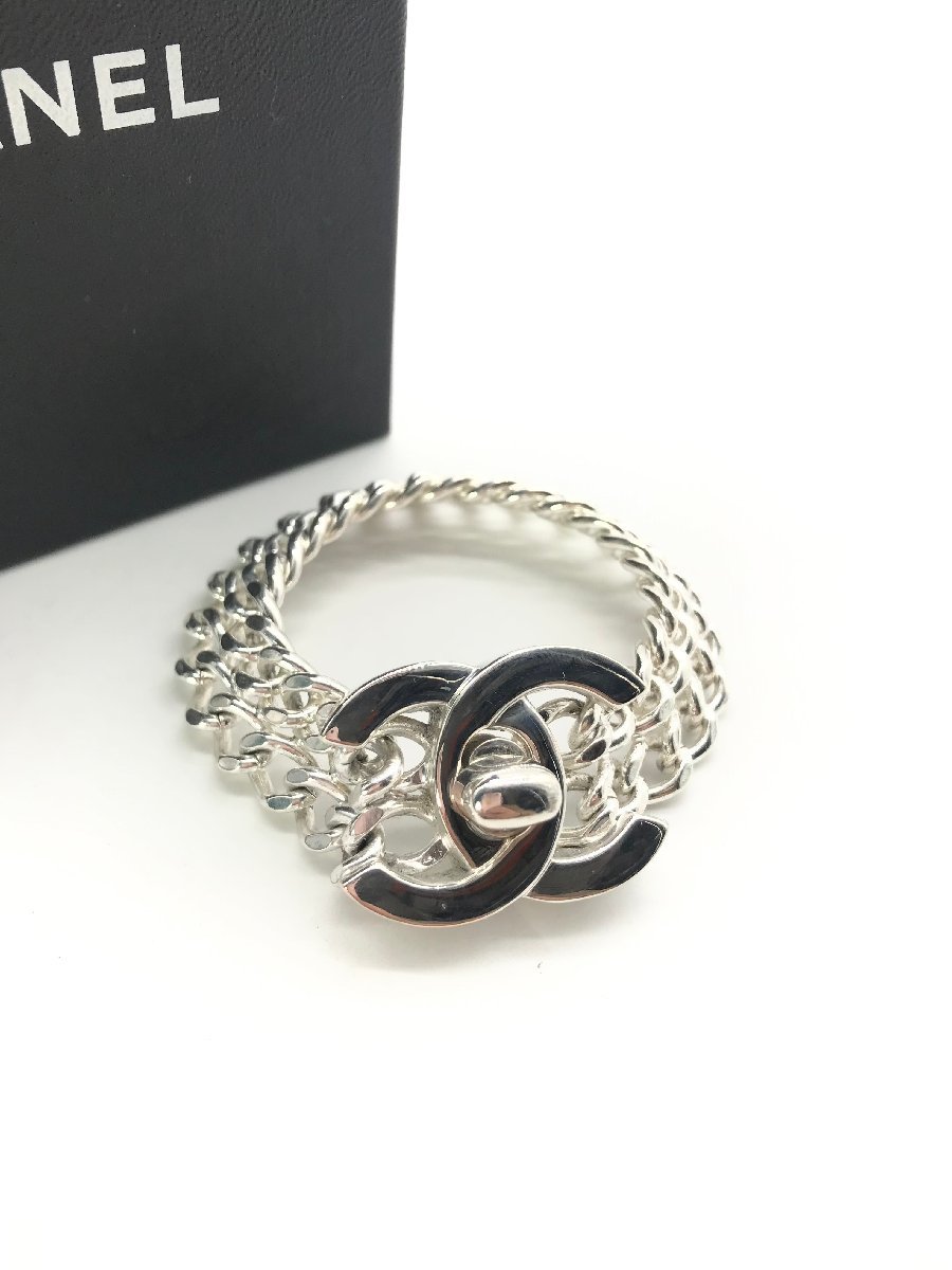 1円 美品 CHANEL シャネル ココマーク ターンロック 二連 チェーン