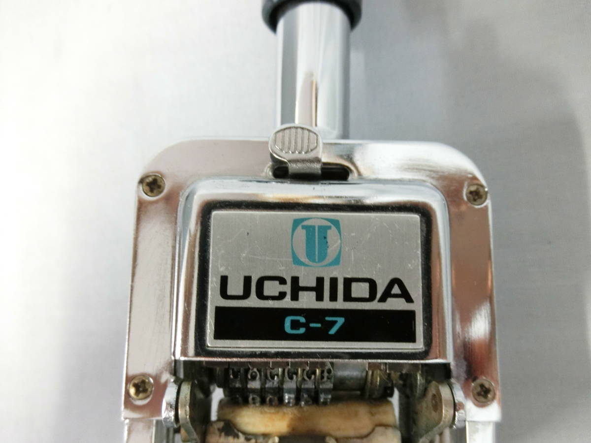 uchidaUCHIDA number кольцо машина c-7 автоматика номер серийный номер накладка имеется 6 колонка офисная работа машина офисная работа сопутствующие товары офис ручка темно-синий цвет штамп рукоятка ko