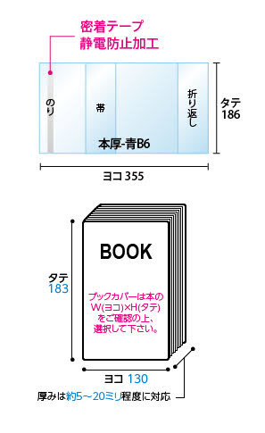 透明ブックカバー クリアブックカバー 青年コミック B6用 30枚 ☆送料