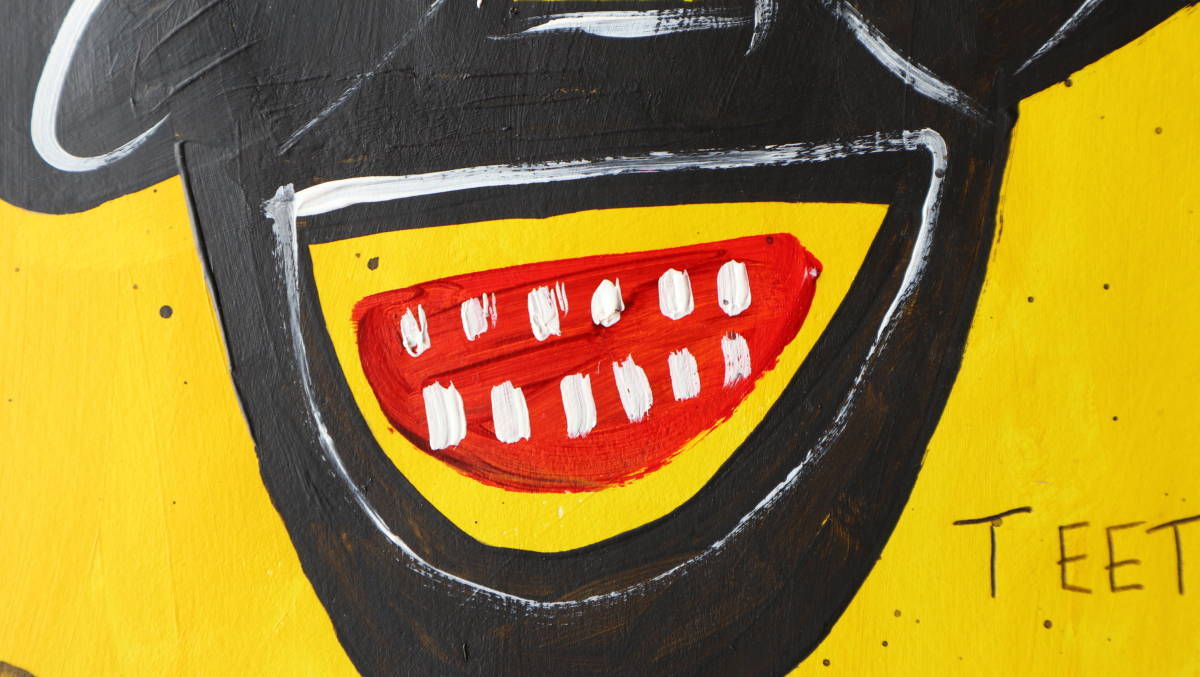 送料無料★ジャン＝ミシェル・バスキアJean-Michel Basquiat★NON SENCE★販売証明書付属COA★混合メディアペインティング★希少★模写★の画像5