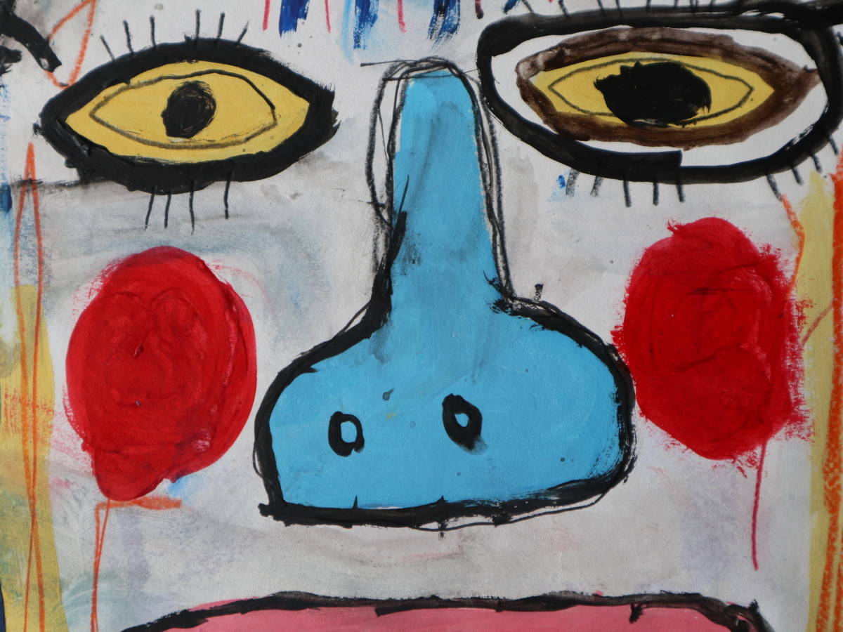 送料無料★ジャン＝ミシェル・バスキア Jean-Michel Basquiat★タイトルMAD MAN★模写★販売証明書★混合メディア画_画像8