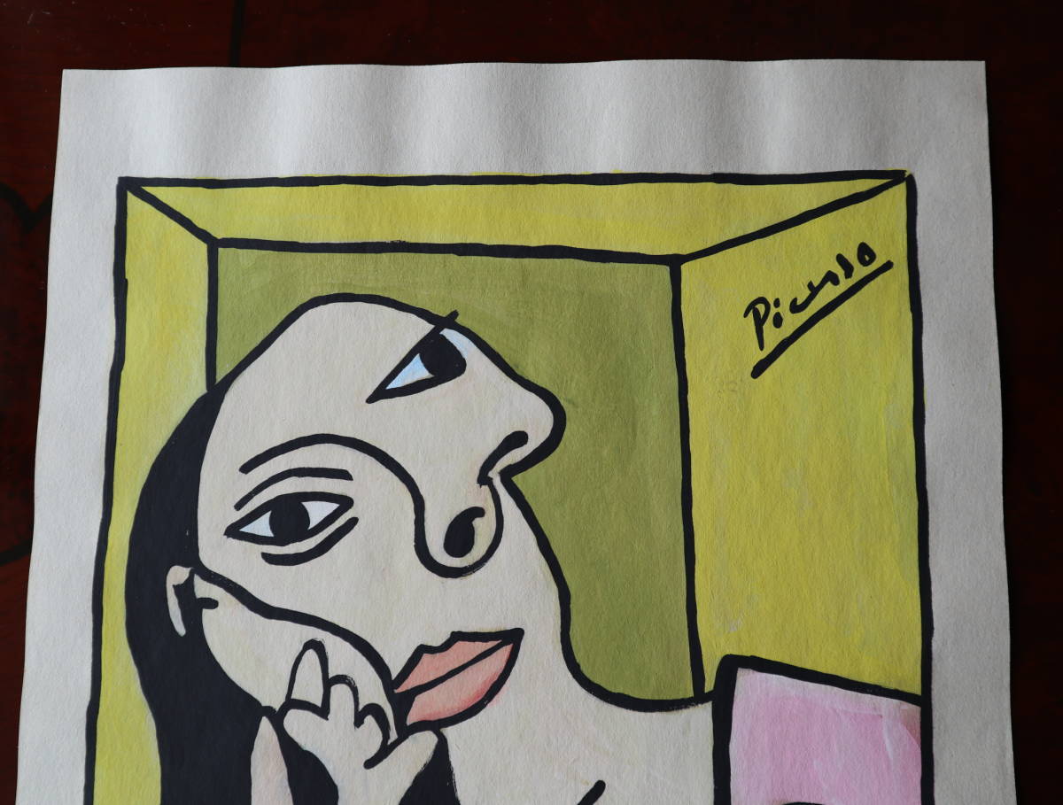  free shipping * Picasso PICASSO * sale certificate COA* copy * guarantee Lee service seal * acrylic fiber oil painting .* rare * copy * autographed 21