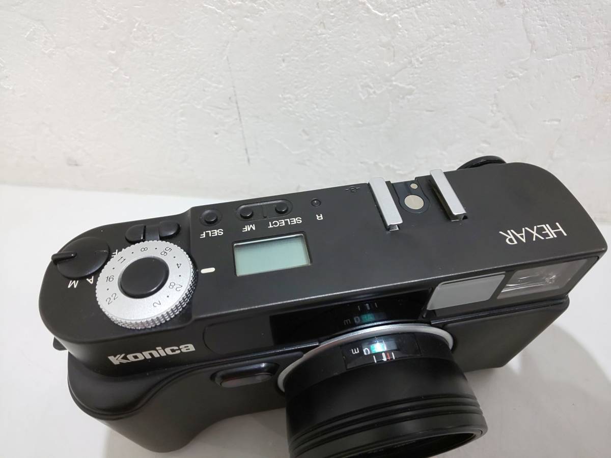 51422☆KONICA HEXAR 35mm F20 コンパクトカメラ ブラックボディ 現状