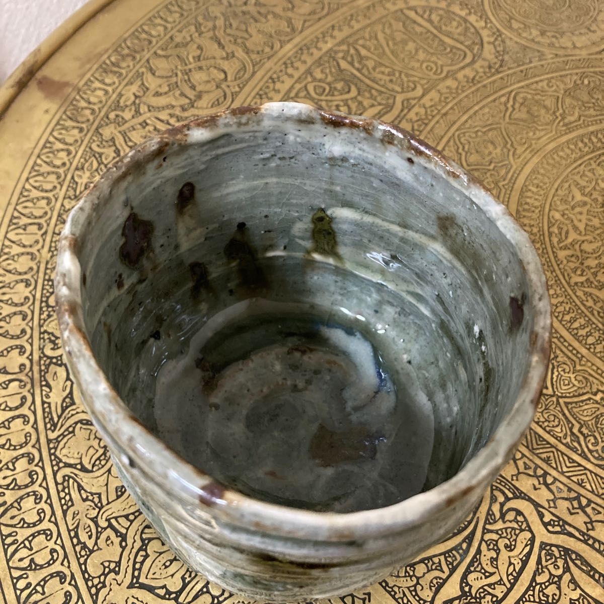 陽山窯 水野澤三 作 刷毛目茶盌 抹茶碗 茶道具 〈検 美濃焼 志野焼