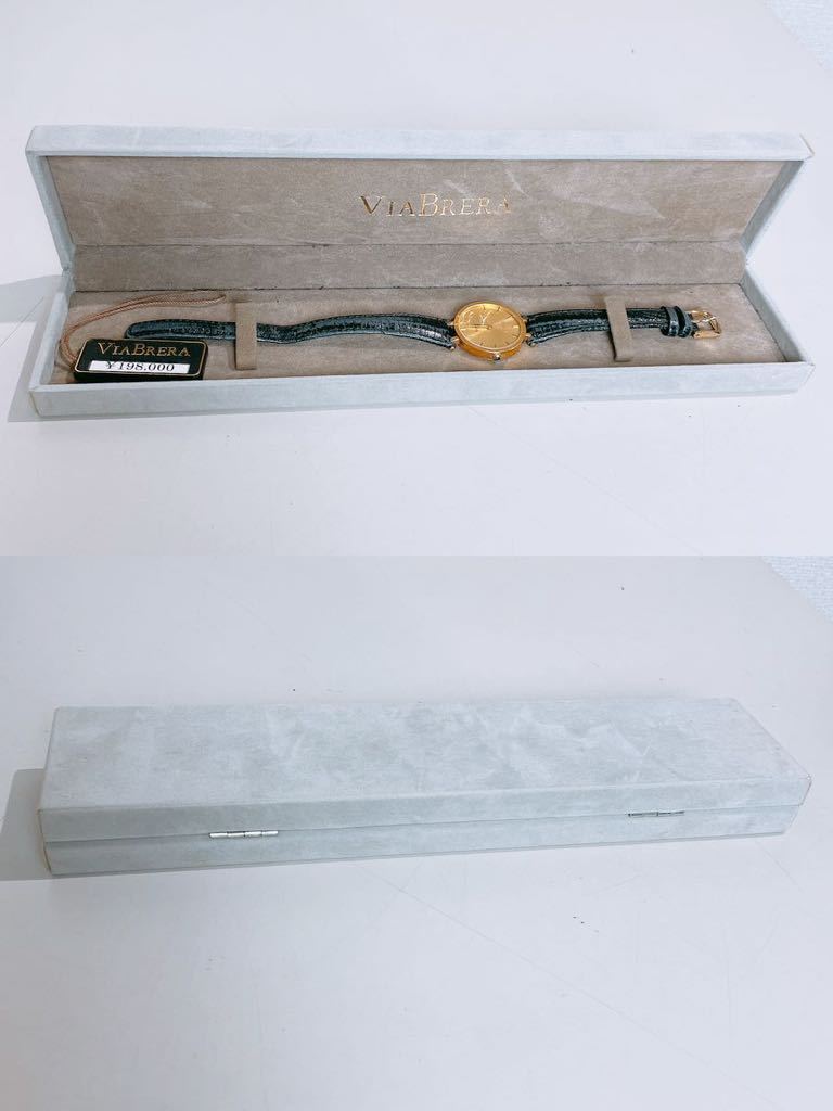 【K18】ヴィアブレラ VIABRERA レディース腕時計 ゴールドアクセサリー 文字盤 18金 日本 750 SY18K-1L クォーツ ２針 現状品の画像2