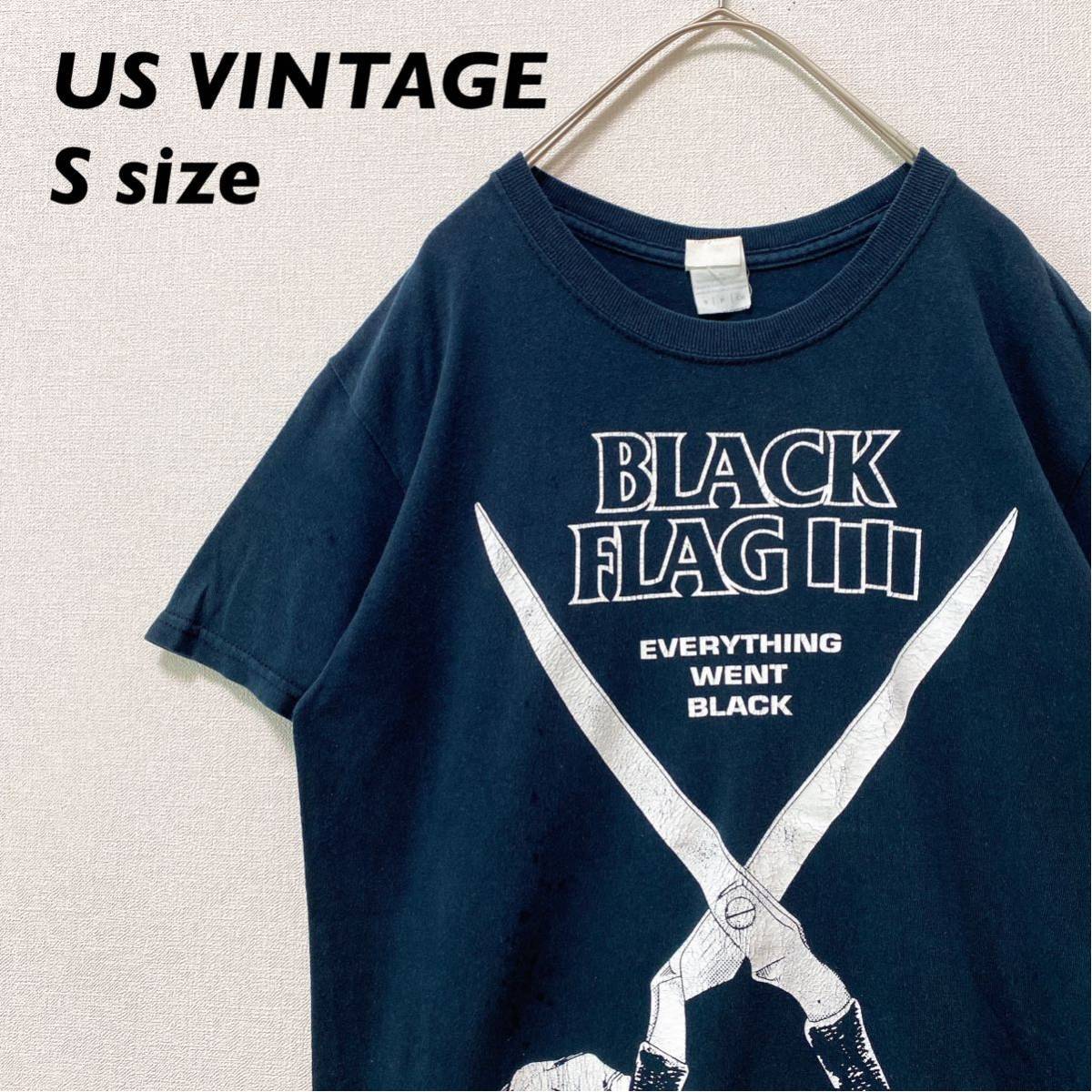 US古着　半袖Tシャツ　ビッグプリント　ハサミ　黒色　男女兼用　Sサイズ　ユニセックス　プリントロゴ　ブラック_画像1