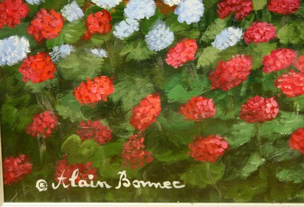 * last price cut * Alain *bo neck [ summer garden ] 40 number popular author recommended goods! cat oil painting Alain Bonnec*