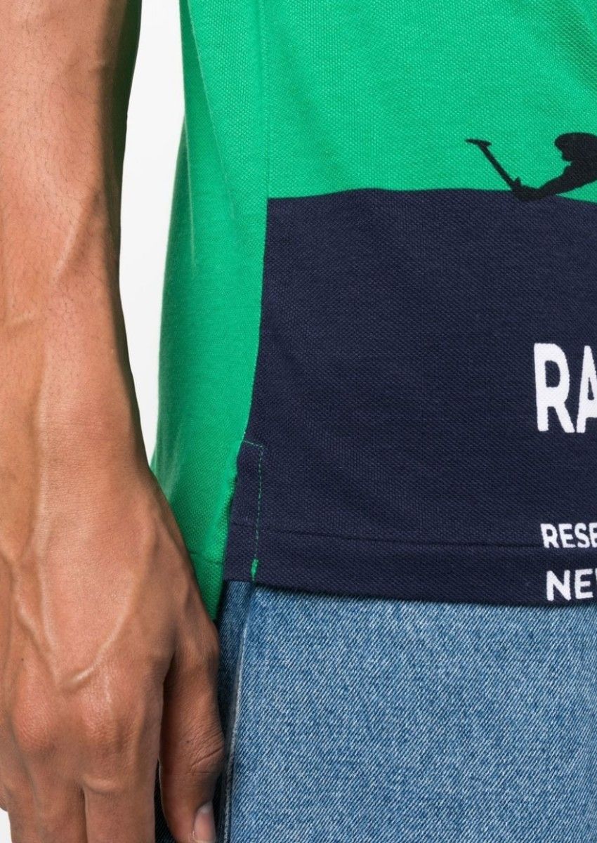 【新品】Polo Ralph Lauren ラルフローレン グラフィックポロシャツ Lサイズ【アメリカサイズのM】グリーン 