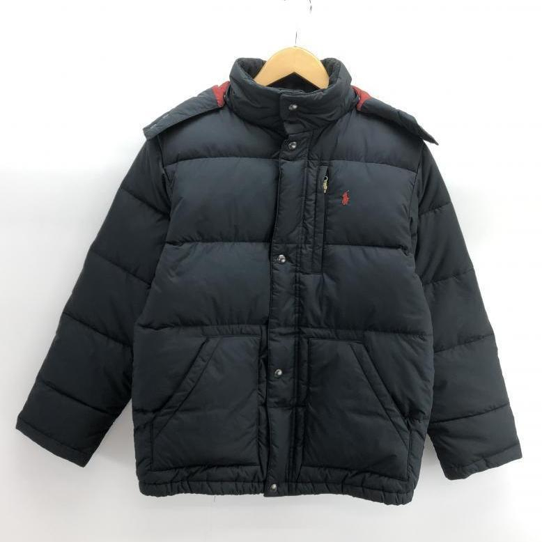 銀座ので買う 【中古】POLO Ralph Lauren ポロ ラルフローレン パッカブルダウンジャケットパーカー L 黒[240010368  ファッション ブランド別 ら