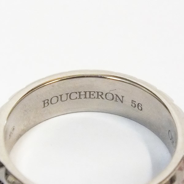 BOUCHERON ブシュロン 750WG キャトル クルドパリ ポワントド ディアマンリング ＃56 約16号 中古品 used AB