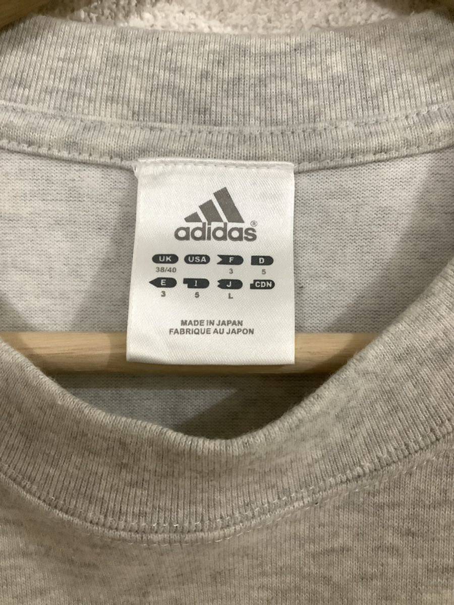 adidas アディダス　プリントTシャツ　半袖Tシャツ　スポーツウェア　トレーニングウェア　メンズ　古着　グレー_画像3